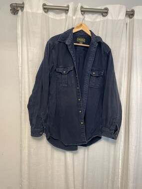 Eddie Bauer Men's Navy Blue Chamois Flannel Shirt Button Up Medium Tall
Grandpa